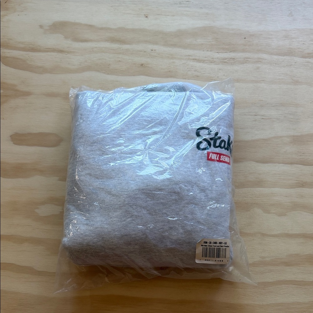 Gray Packaged Sweatshirt with Partial 'Stake' FULL SEND Logo Hoodie